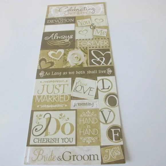 Scrapbooking Sticker Bundle For Paper Crafts Wedding Love - Picture 8 of 16